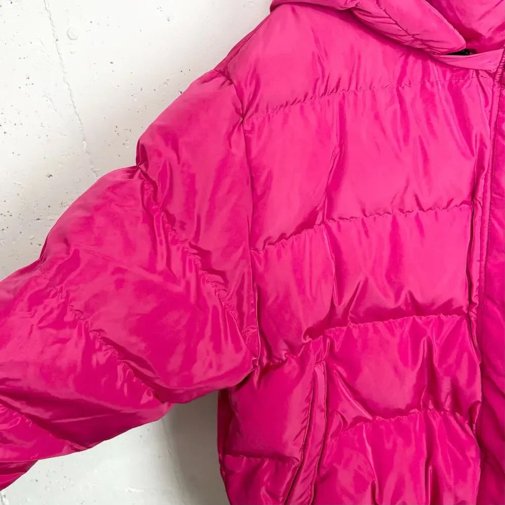 IVL Collective Puffer Jacket Pink Detachable Hood Zipper Pocket Size Medium